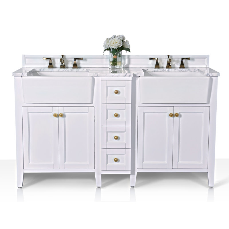 Adeline 60'' W Double Vanity, White