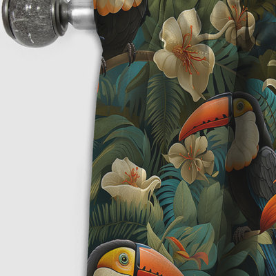 Tapisserie Toucan - motif tropical II - Rideau floral - Rideau occultant floral - 1 panneau