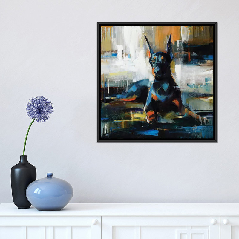 « time hero », reproduction sur toile tendue Tatyana Yabloed, Toile avec cadre noir, Pas de tapis