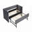 Grey Velvet Daybed with Sturdy Wooden Frame, Modern Diamond Grid Pull-Out Design for Bedroom and Living Room-713612188