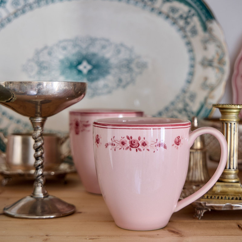 Vila Mugs, Beige/Blue