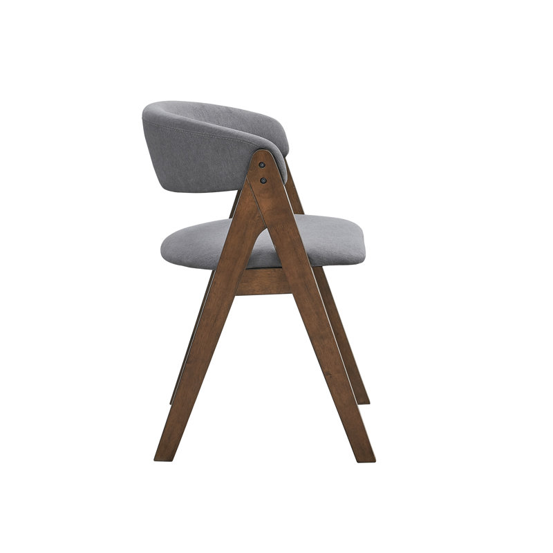 Élégante chaise d'appoint grise et noyer 2 unités - Finition ravissante contemporaine et deux