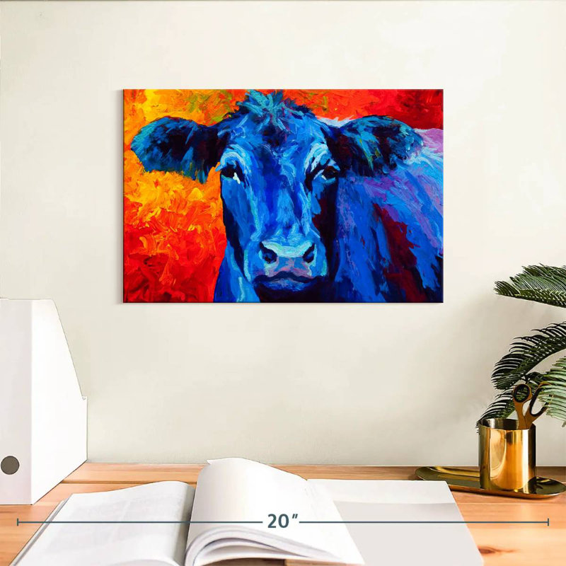 Brampt Blue Cow, 8" H x 12" W