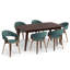 Ensemble de salle à manger 7 pièces Lowell / Draper Mid-Century avec table en bois massif et 6 chaises rembourrées-106589024