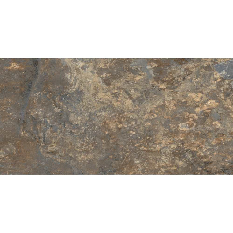 Wells Stone 12" x 24" Porcelain Stone Look Wall & Floor Tile, Multi Brown