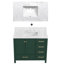 Meuble-lavabo de 42 po autoportant avec lavabo, bois massif, tiroirs à fermeture en douceur pour une structure en bois de meuble-lavabo de 42 po au design silencieux et contemporain, atmosphère sophistiquée et légère