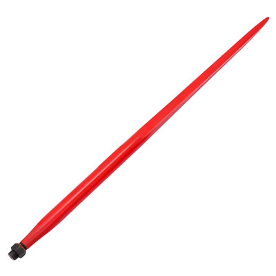 49" Hay Bale Spear 4000 lbs – Heavy Duty Quick Attach Square Bale Fork for Kubota, Skid Steer Loader Tractors, Skid Steer Loaders – Red Coated, 3-Point Replacement Spear – Red