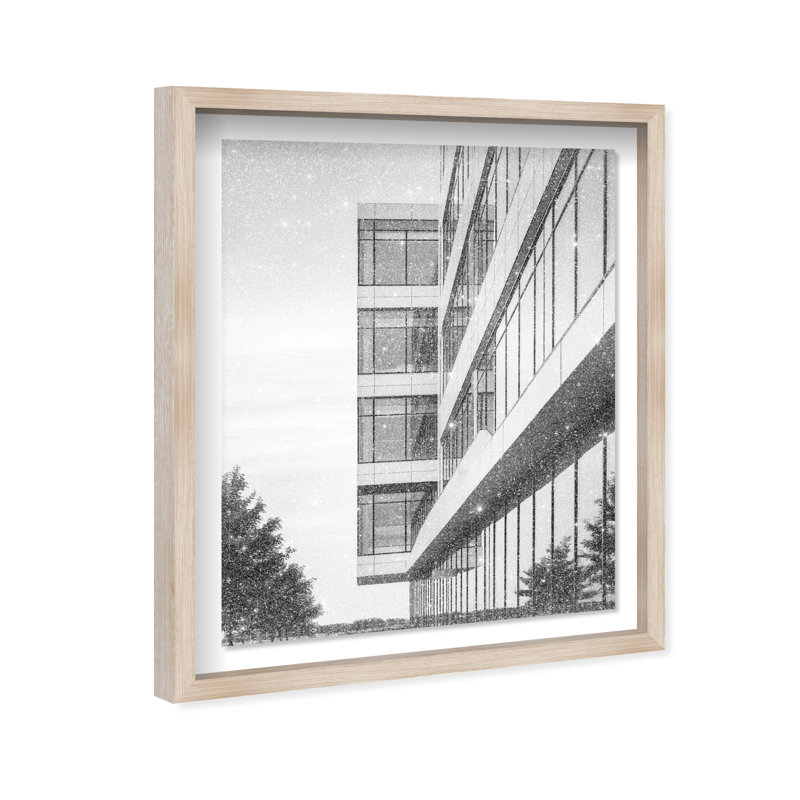 Glass Labyrinth II Shadowbox Architecture Print by Oliver Gal, Black Frame, 16 x 20, 25.5"H x 31.5"W, Natural Oak Shadowbox