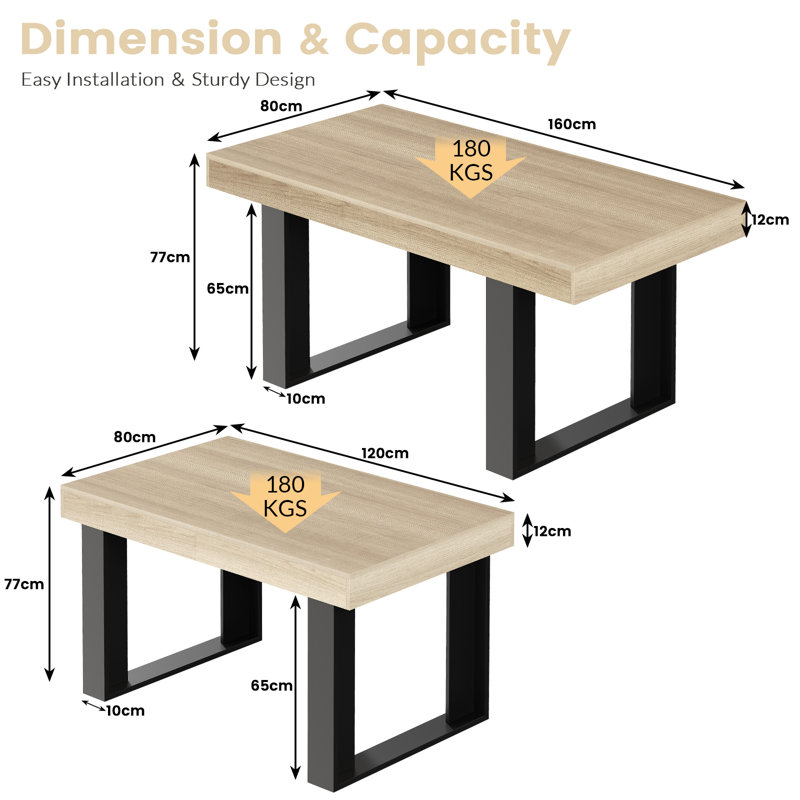 Extendable Dining Table, Natural 