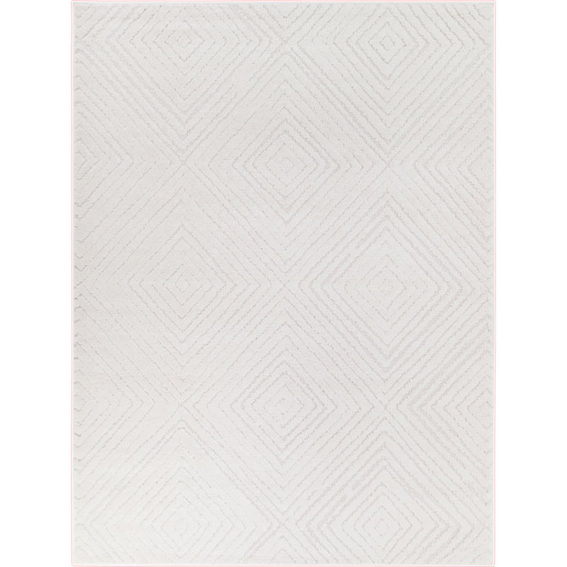 Tapis crème texturé intérieur / extérieur Jacobson, Rectangle 7 pi 10 po x 10 pi