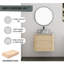 Meuble-lavabo mural 23 5/8 po - 5 options de lavabo couleur, armoire en bois clair et plateau en pierre reconstituée (Type D)-1178996164