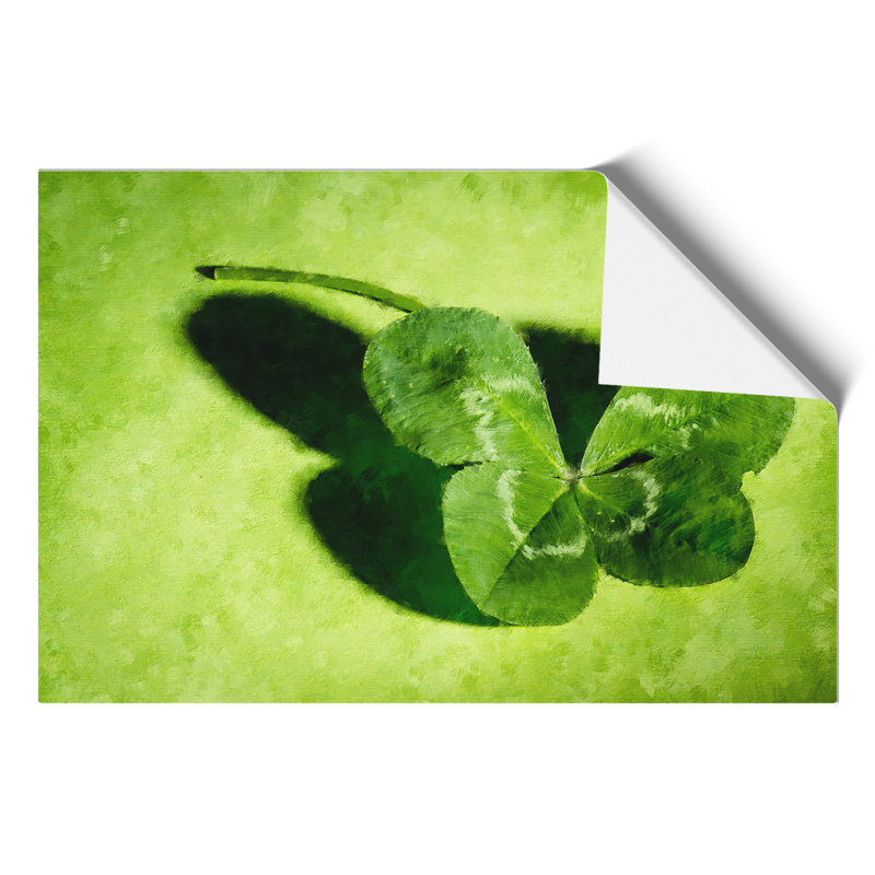 Irish Four Leaf Clover Painting - Frameless Print, 21cm H x 30cm W x 0.1cm D