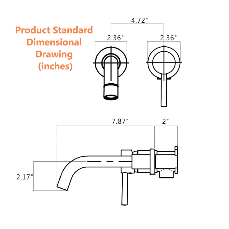 Wall Mount Single Handle Bathroom Faucet Brushed