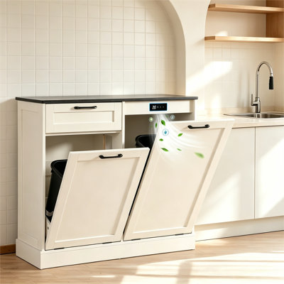 Tilt Out Trash Can Cabinet, Trashcan Cabinet For Kitchen, Wood Cabinet With Trash Can Pull Out
