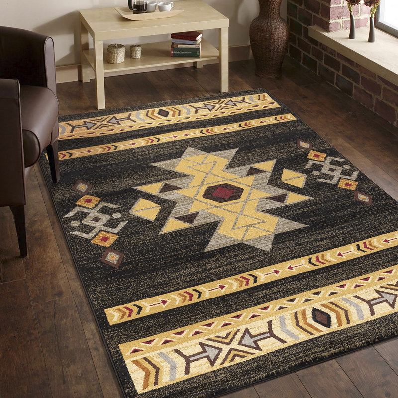 Tapis noir Tribes, Tapis de couloir 2 pi 7 po x 7 pi 3 po