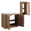 Meuble-lavabo autoportant de 102 cm (40 po) avec lavabo en céramique, 2 portes à fermeture amortie, résistant aux égratignures et à l'eau, poignées inclinées de 114 cm (45 po), étagères réglables, bords arrondis, armoire latérale, charnières en contreplaqué et armoire.