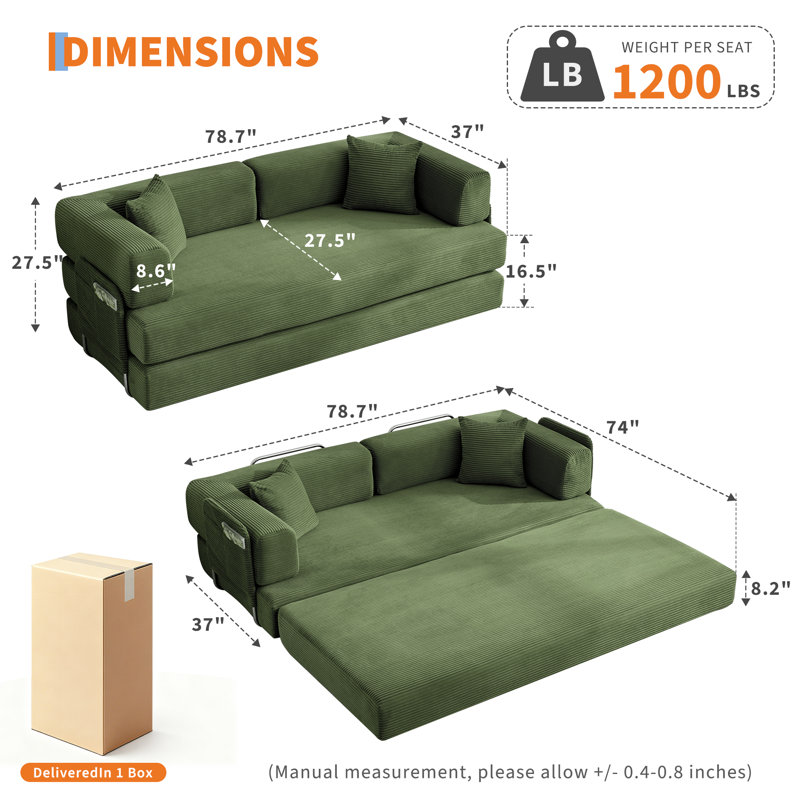 Sofa, Green, Green Foam Padding