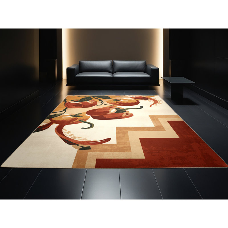 Tapis moelleux moelleux et moelleux en piment de couleur chili moderne beige Clybourn, 3 x 5