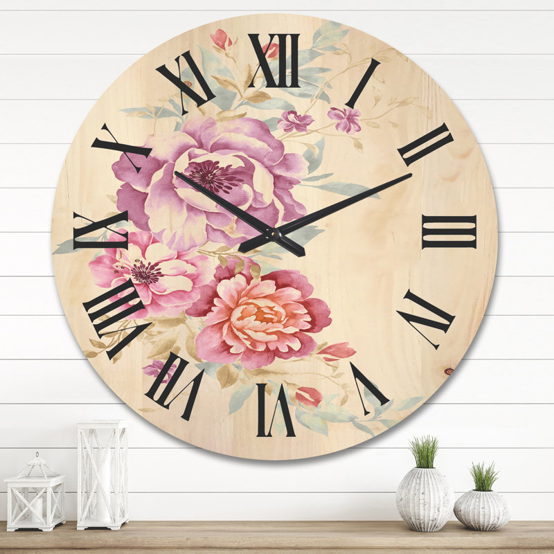 Horloge murale Bouquet de fleurs III, Très grand