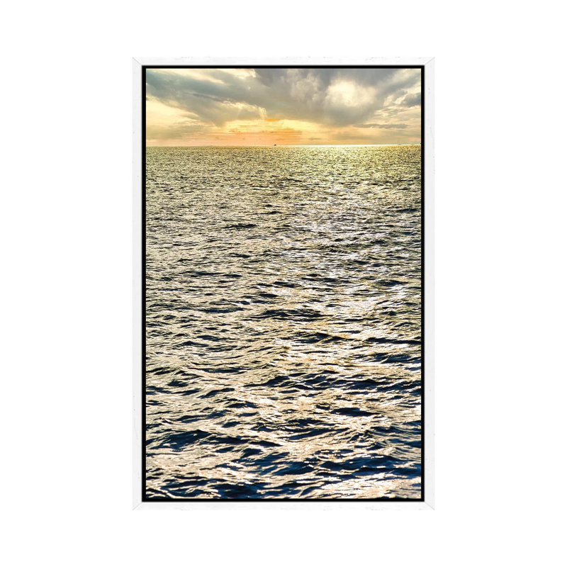 Sunset Waters by Mark Paulda - Print on Canvas, 66.04cm H x 45.72cm W x 3.81cm D, White Floater Framed