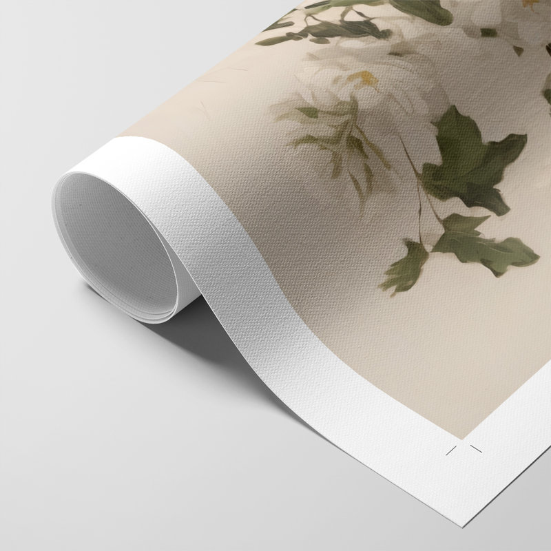 Imprimé floral rétro - reproduction de toile seulement - non encadrée, H 27 po x l 18 po