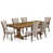 Table en noyer antique avec chaises brun clair est en rupture de stock