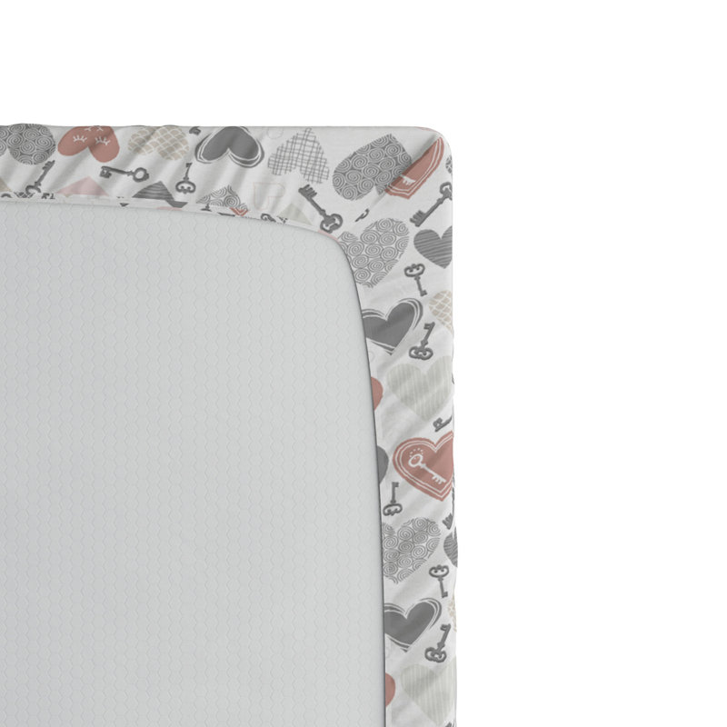 Queen White Microfiber Cat Print Fitted Sheet