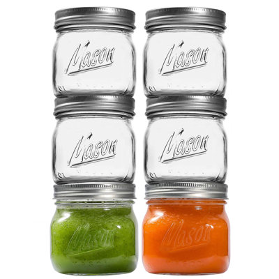 6PCS Wide Mouth Mason Jars, 16 oz, with Airtight Lids and Sealing Bands, Crystal Glass Jars for Food Storage