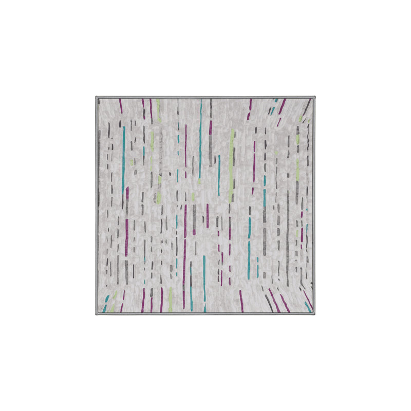 Tapis gris lavable à la machine, Carré 3 pi