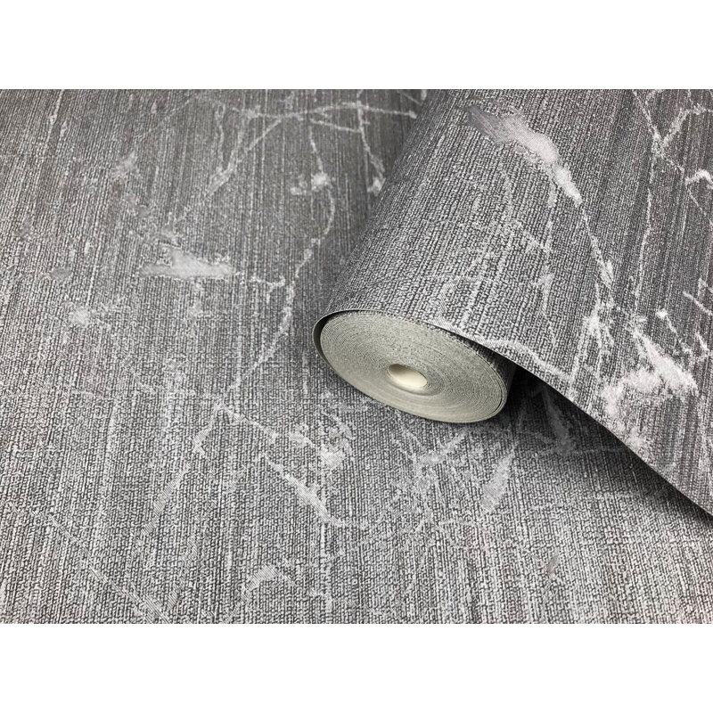 Papier peint gris anthracite métallique texturé uni