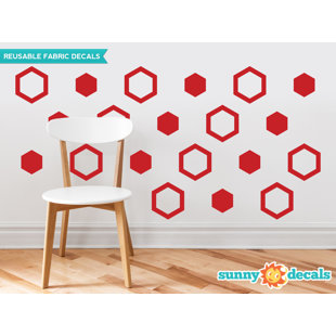 Décalcomanie murale en tissu hexagonal (Ensemble de 16)
