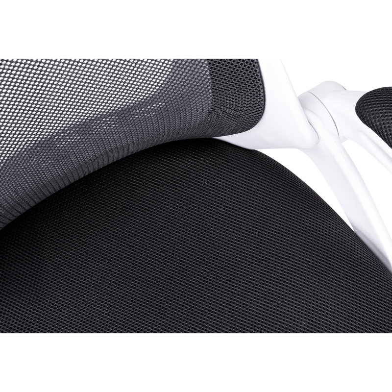 Chaise de travail ergonomique avec rembourrage généreux, hauteur réglable, maille teinte grise, base en métal, bureau, hauteur et pivot, base solide