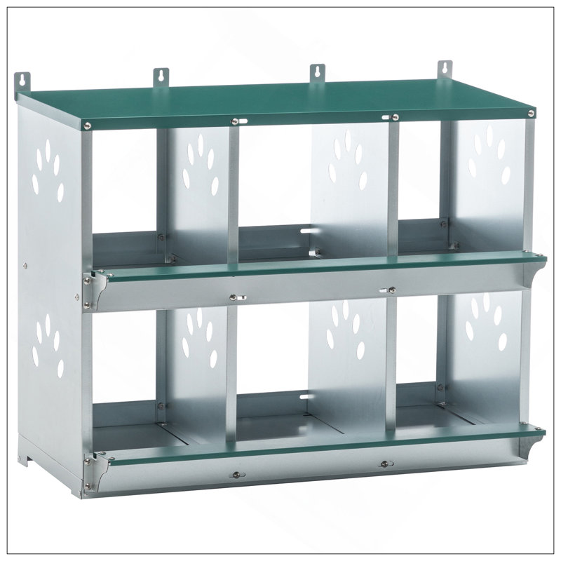 Durable Galvanized Steel Chicken Nesting Box, 6 Room Design For Easy Egg Collection And Long-Lasting Use