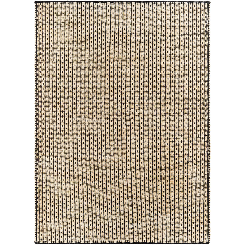 Tapis beige touffeté à la main à motif géométrique Chulmleigh, Rectangle 8 pi x 10 pi