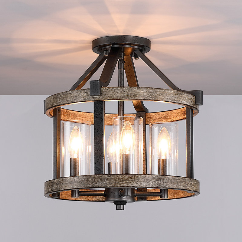 Denaisha Clear Glass Semi Flush Mount