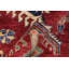 Tapis unique en laine noué à la main style Kazak rouge / beige des années 2000 de 8 pi 10 po x 12 pi Madeeha