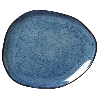 Assiette plate en grès céramique de 12,2 po Denim - Va au micro-ondes, au four et au lave-vaisselle, par Porto Brasil