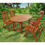 Annekatrin 4 - Person Eucalyptus Solid Wood Patio Dining Set Extendable and Umbrella Hole Included Oval Table