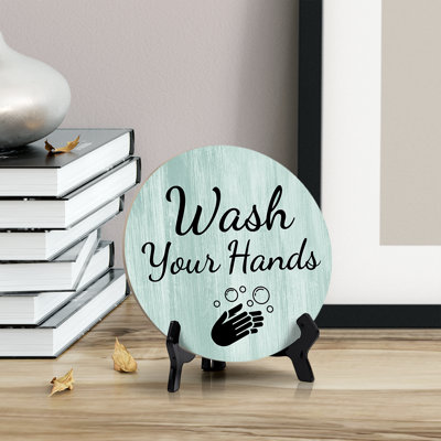 Enseigne de table Wash Your Hands