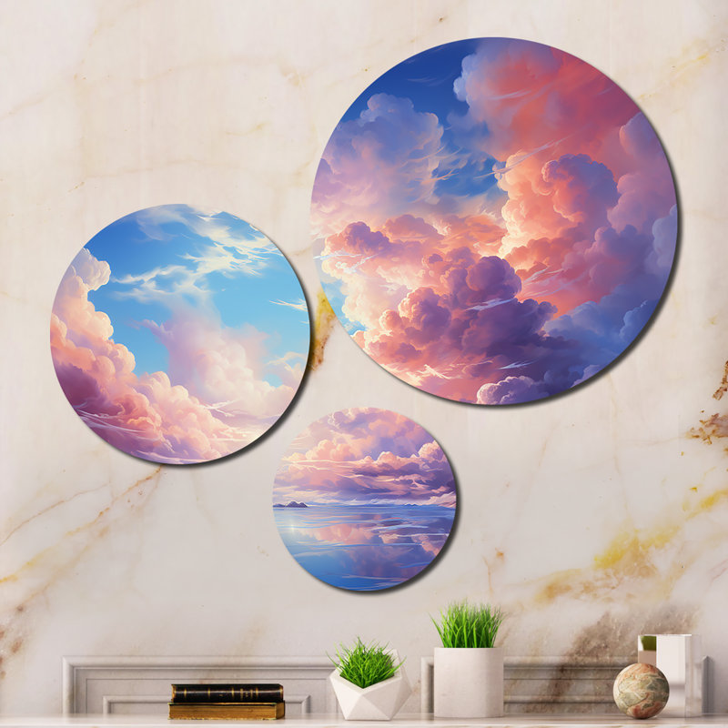 Ensemble de 3 décorations murales 3 nuages Whimsical Wisps I