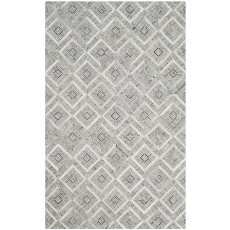 Tapis géométrique en cuir et viscose Sevastopol Studio, Rectangle 3 pi x 5 pi
