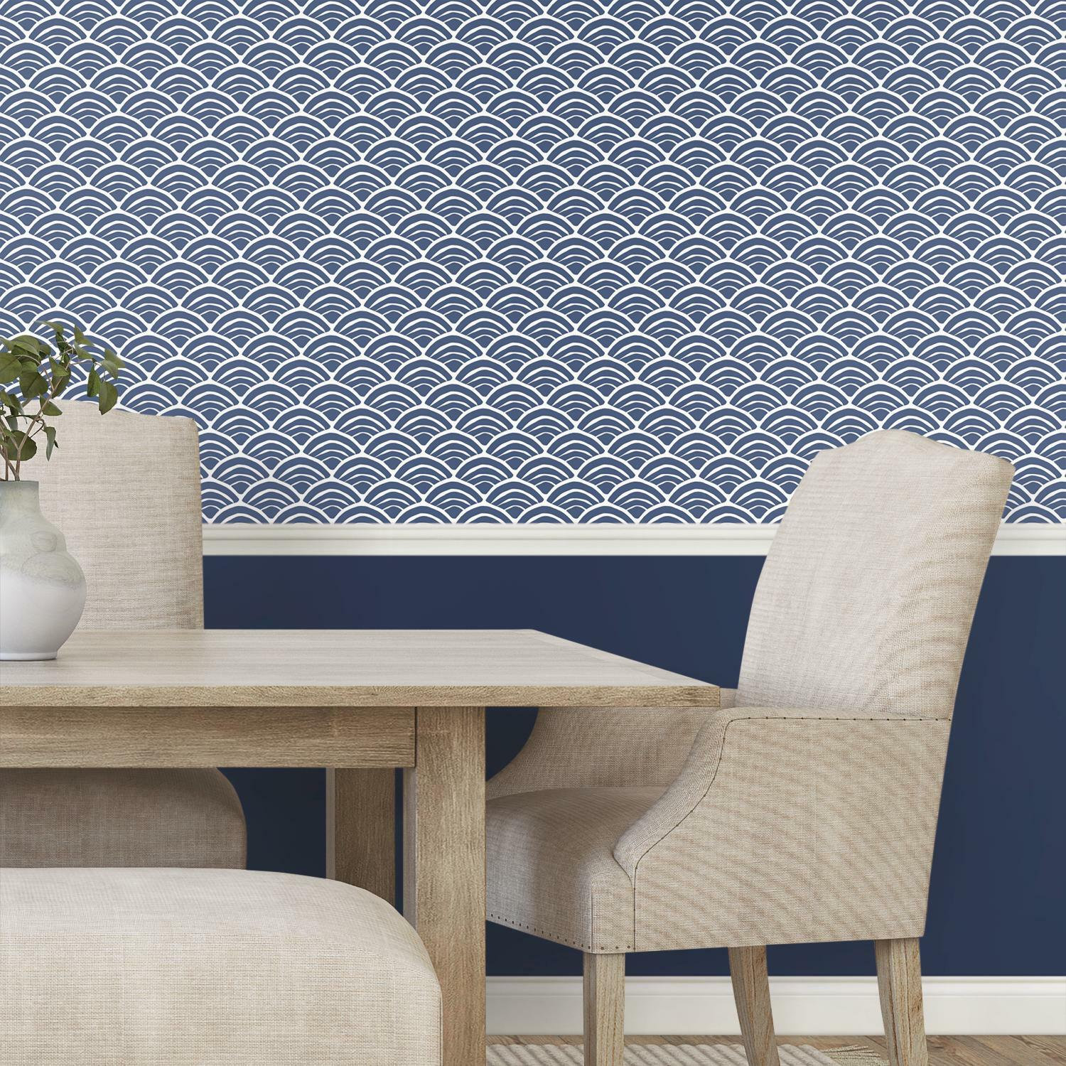 Jane Modern Peel & Stick Geometric Wallpaper, Blue