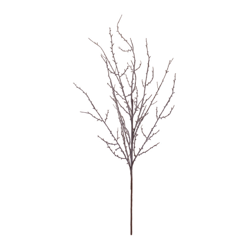 Branche de brindille givrée enneigée (ensemble de 4), Brun