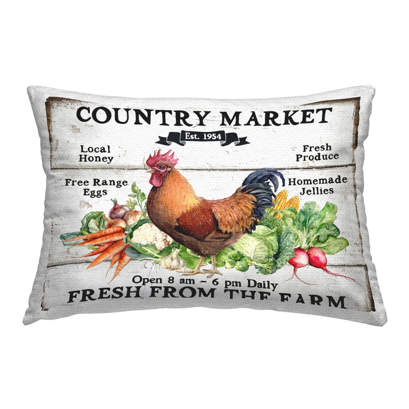 Coussin d'extérieur à imprimé champêtre Country Market par Creatif Belle