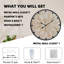 Horloge murale rustique en bois avec cadre en fer (blanc, 24 pouces)-1536156446