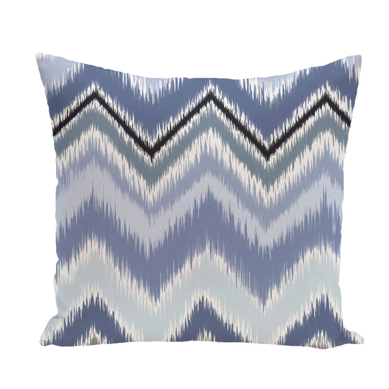 Chevron Reversible Throw Pillow, 16"x16", Cadet