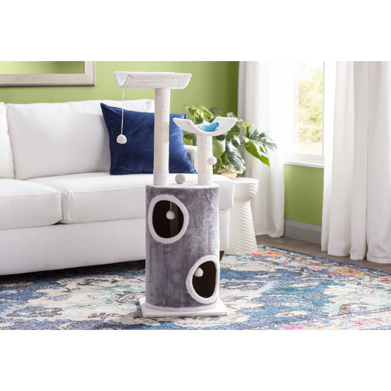  PETMAKER 45in Cat Tree with Kitty Condo, Grey