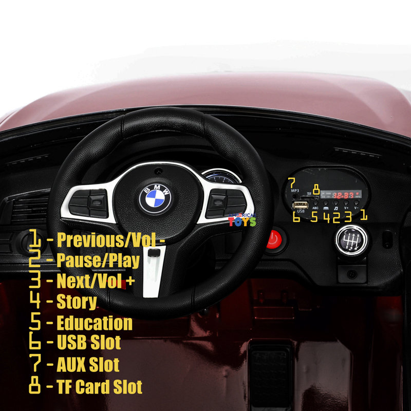 Red 12V Electric Ride-On BMW Car with Remote Control