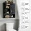 Armoire murale moderne de salle de bain Shaker avec capteur de mouvement à DEL de 12 po et charnières à fermeture en douceur Dtc, armoire de rangement extra épaisse au-dessus de la toilette de 0,7 po, armoire à pharmacie avec tablette réglable et rangement ouvert, noir mat