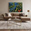 Légumes, fleurs de bourrache, art mural sur toile bleue-1670619454